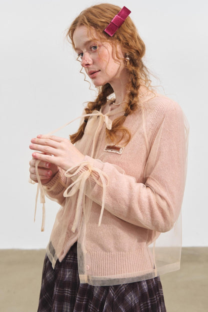 Mesh Sweater Cardigan