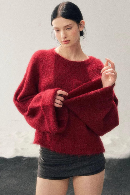 Winter Mohair Red Sweater