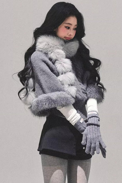 Faux Fox Fur Collar Scarf