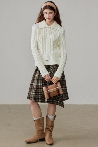 Lapel Wool Knit Top