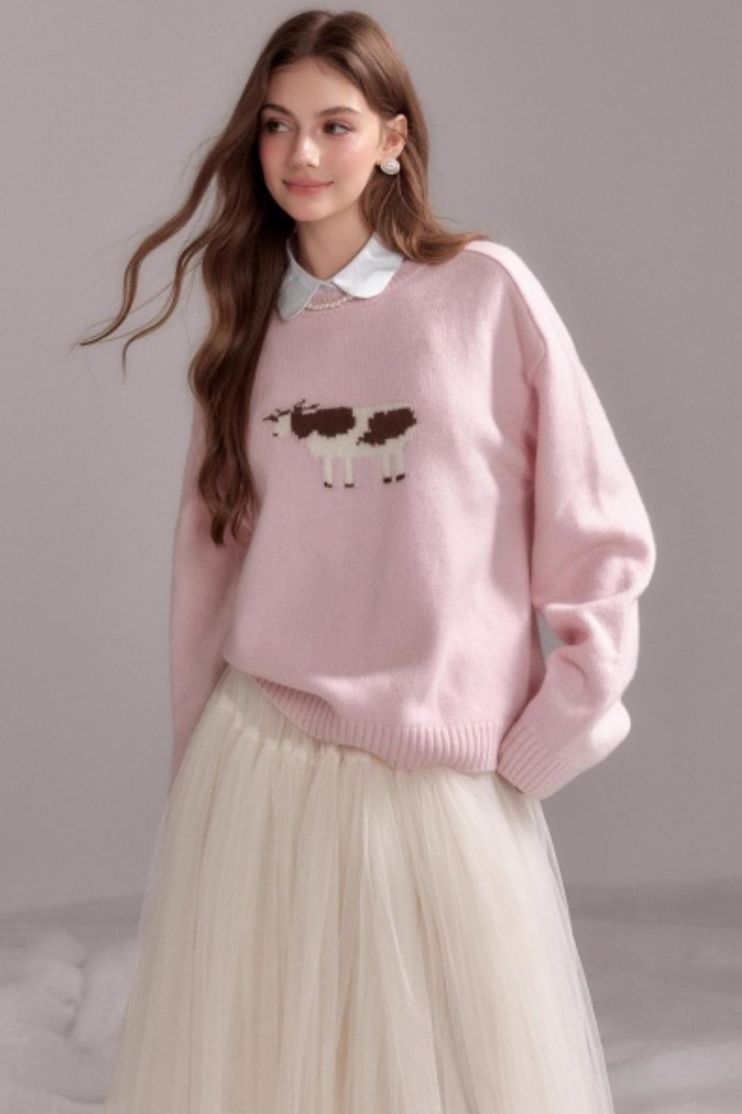 Strawberry Wool Crewneck Sweater