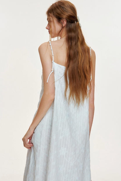 Ocean Blue Lace A-Line Dress