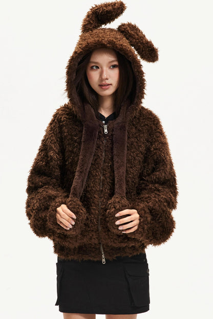 Cute Dog Ears Wool Coat