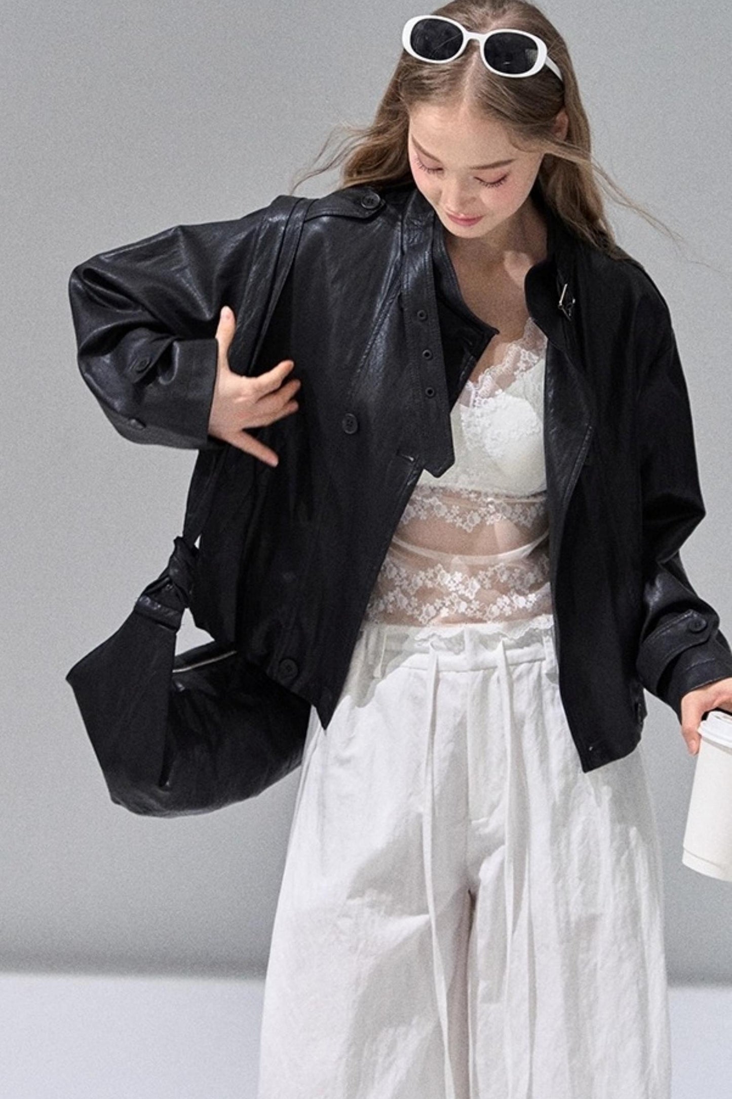 Black Leather Short Jacket