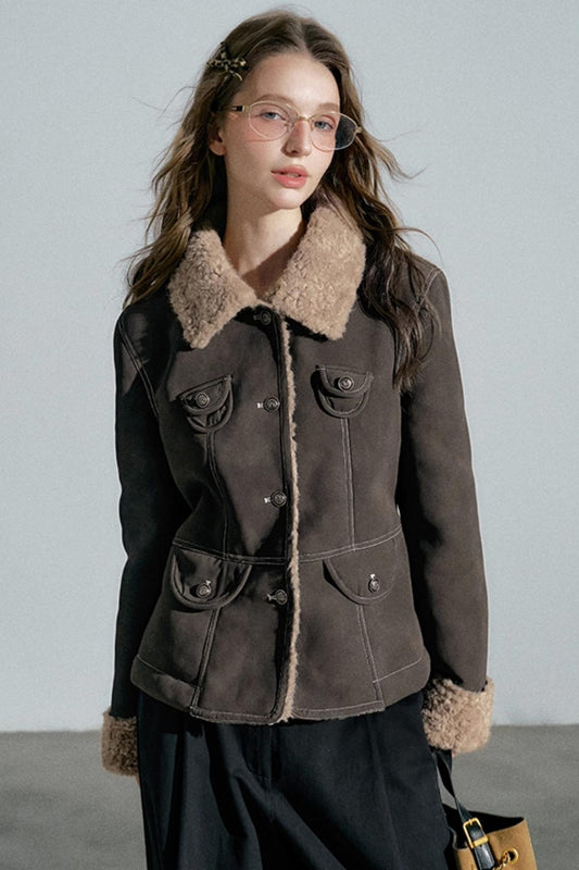 Vintage Lapel Fur Jacket