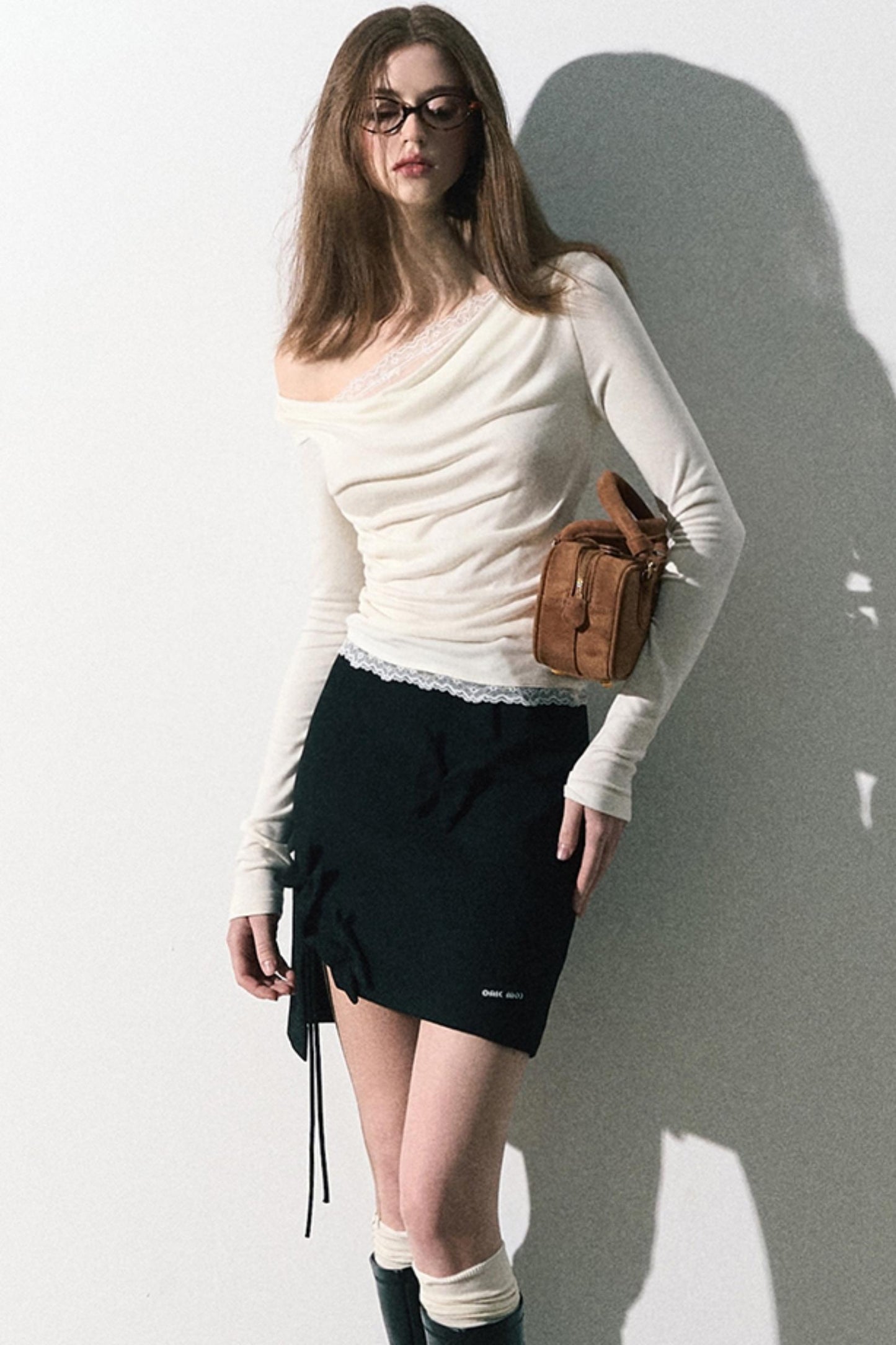 Butterfly Embellished Irregular Skirt