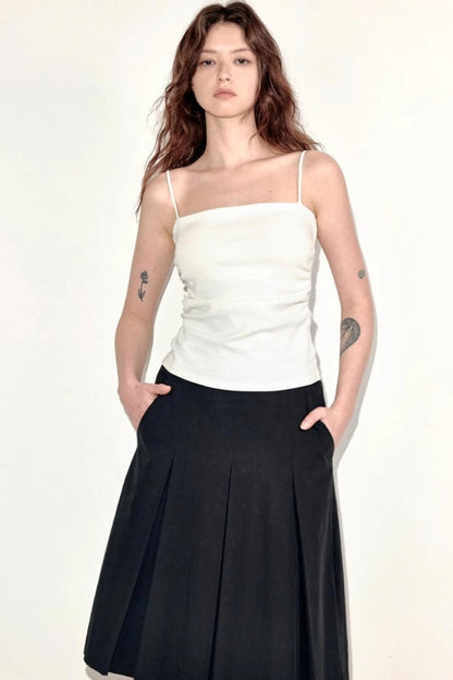 Pleated Cotton Camisole
