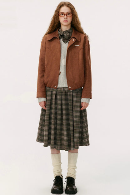 Lapel Suede Vintage Jacket