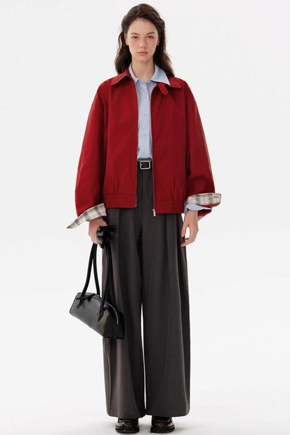 Harrington Contrast Check Lapel Jacket