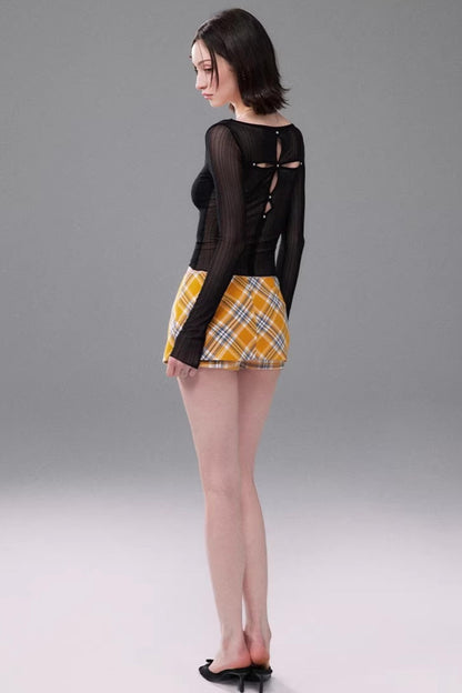 Yellow Plaid Skirt
