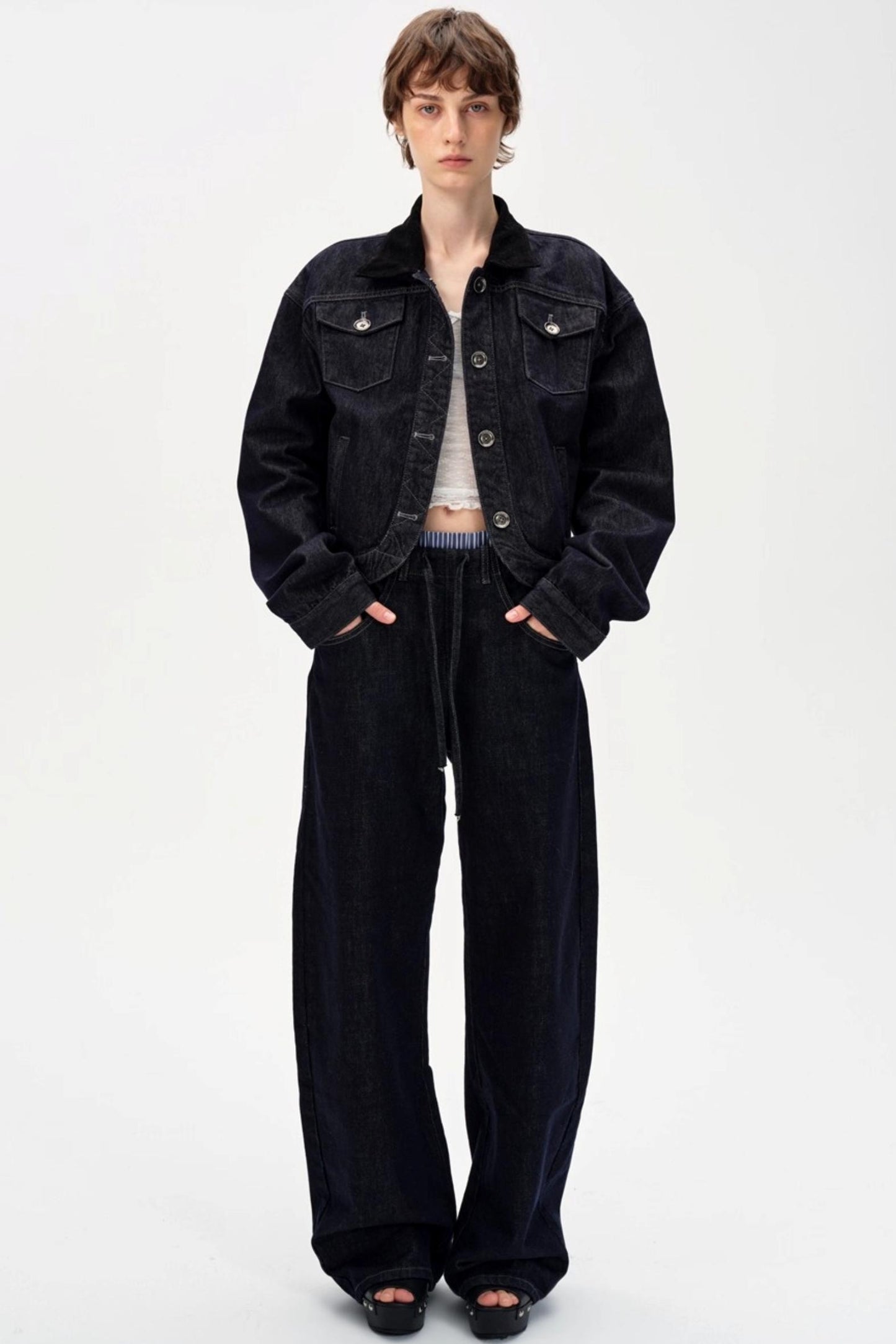 Cow Color Slim-Fitting Cotton Straight-Leg Pants