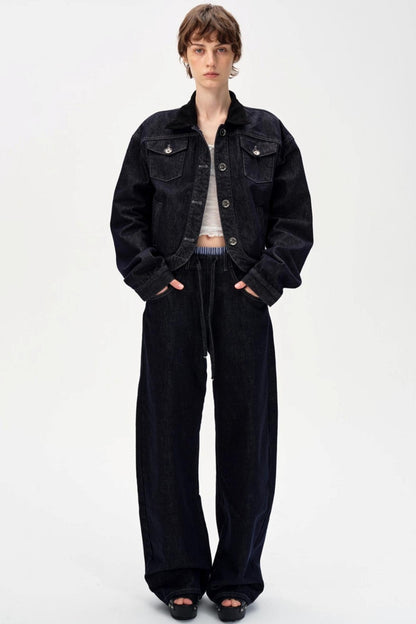 Cow Color Slim-Fitting Cotton Straight-Leg Pants