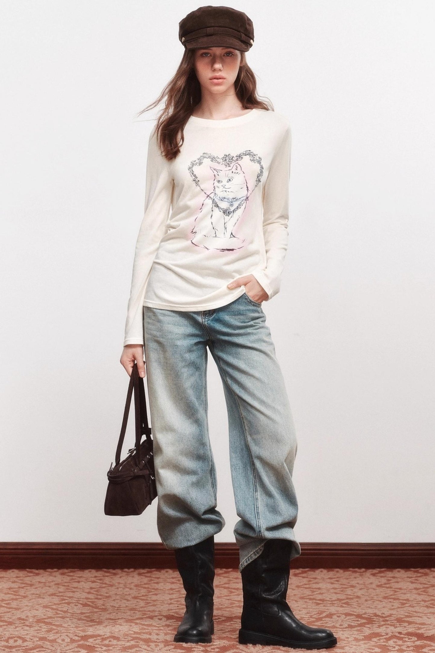 Love Cat Long-Sleeved T-Shirt