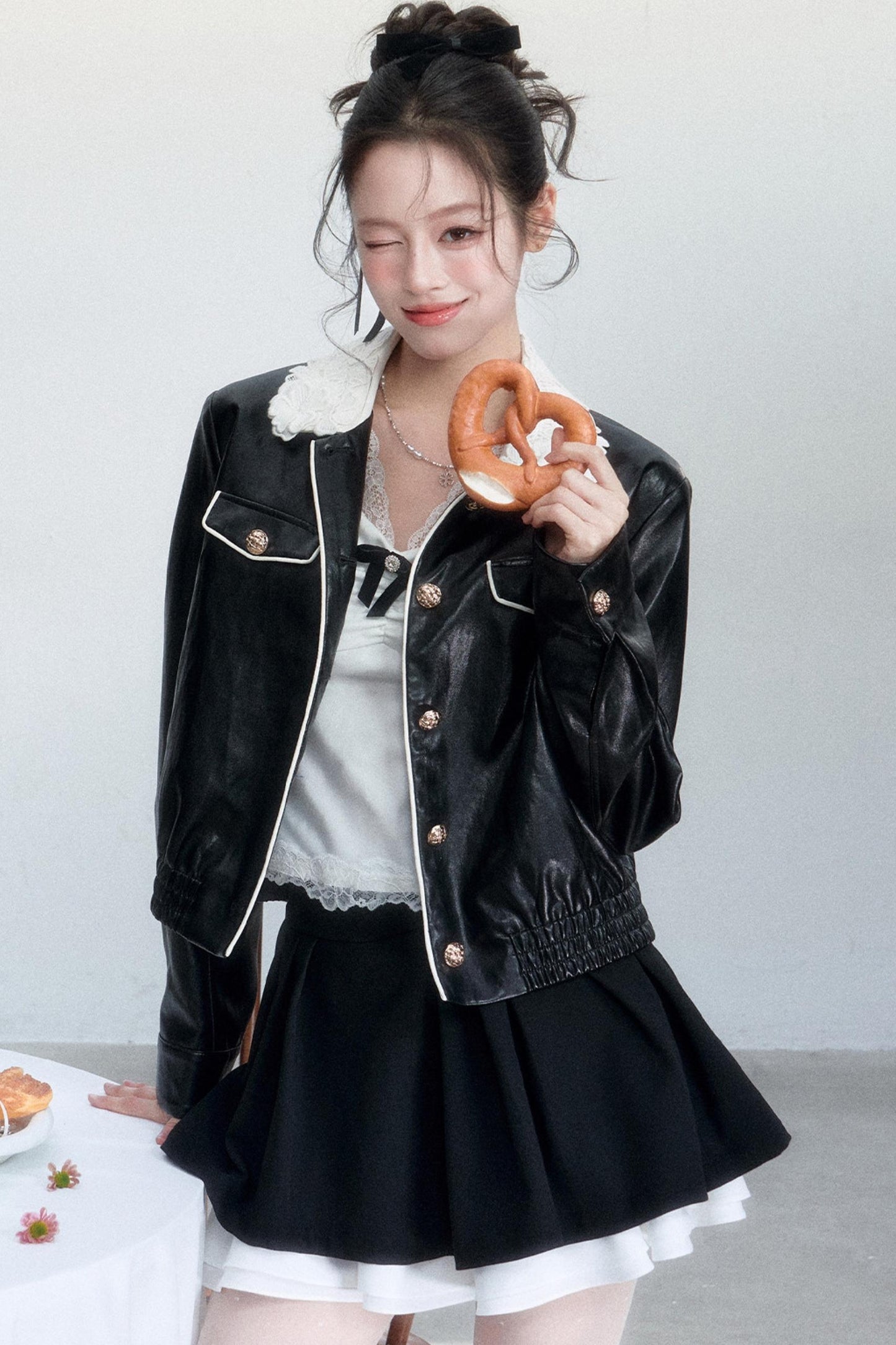 Lace Undercurrent Leather Jacket