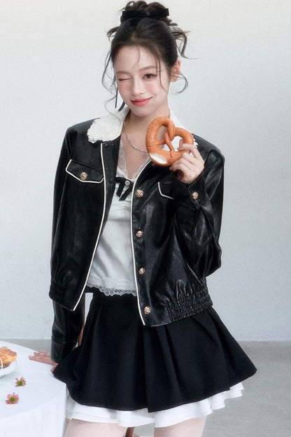 Lace Undercurrent Leather Jacket