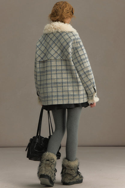 Fuji Plaid Woolen Jacket