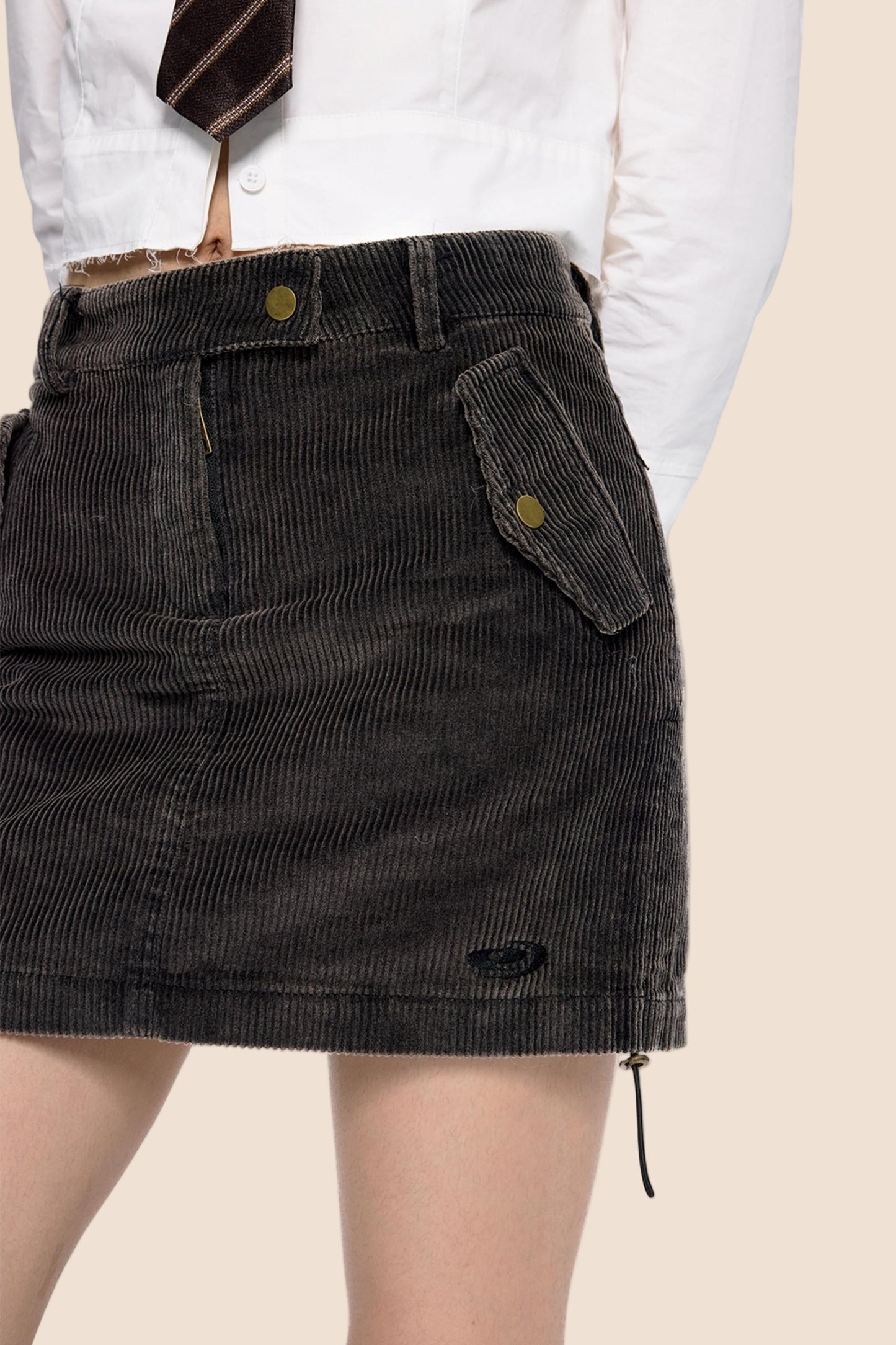 Retro Corduroy A-Line Skirt