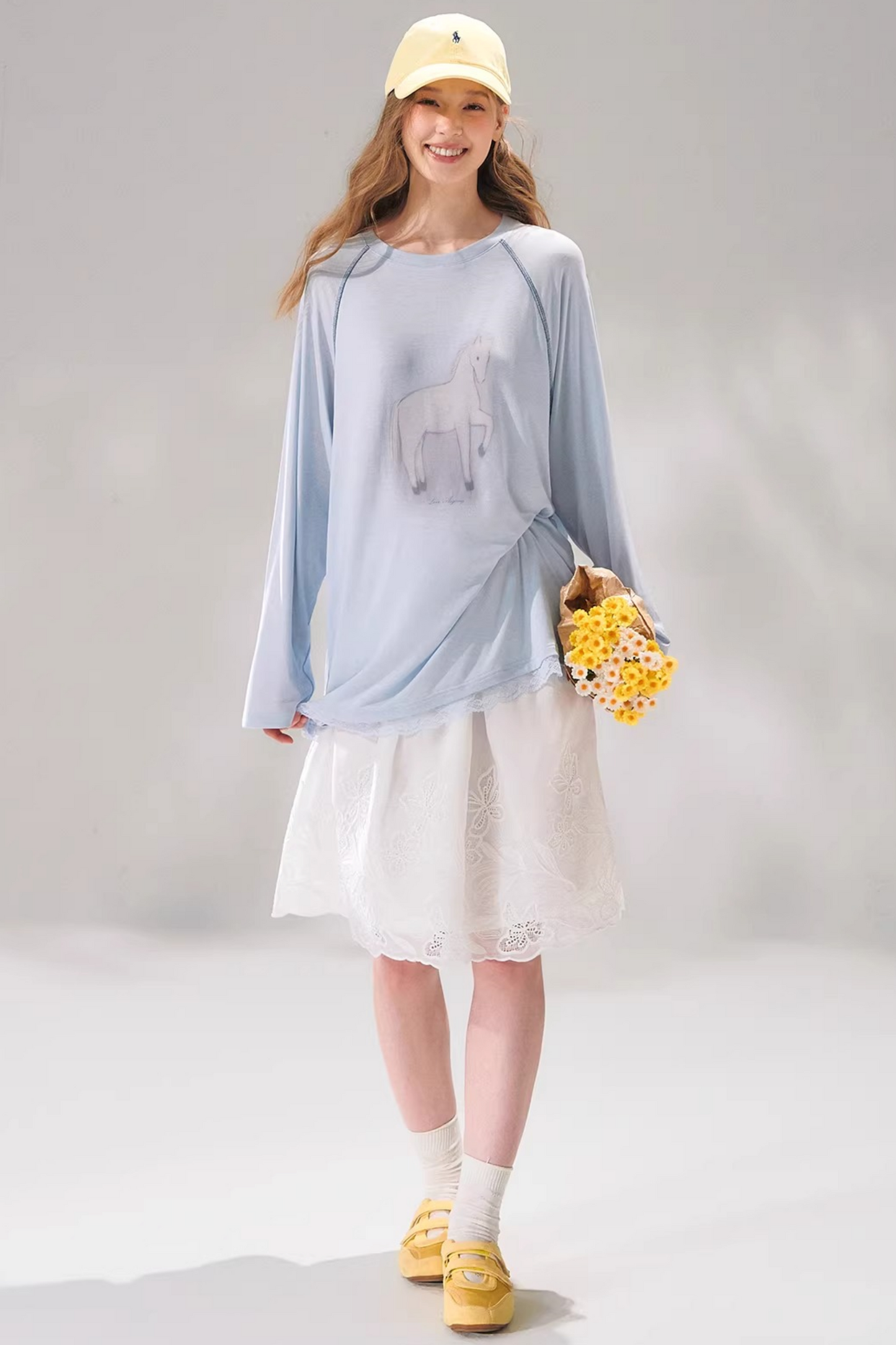 Tencel Wool Lace Patchwork Top