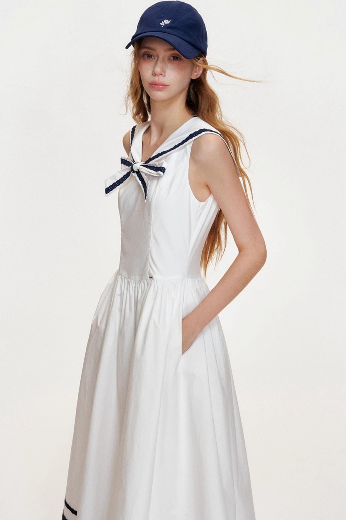 Navy Core Cotton Maxi Dress