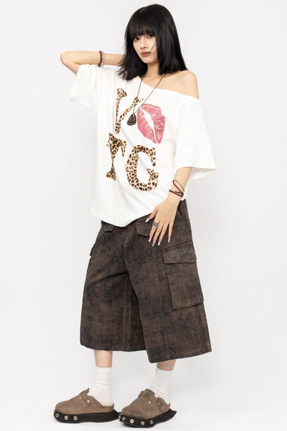 Vintage Leopard Peplum Tee