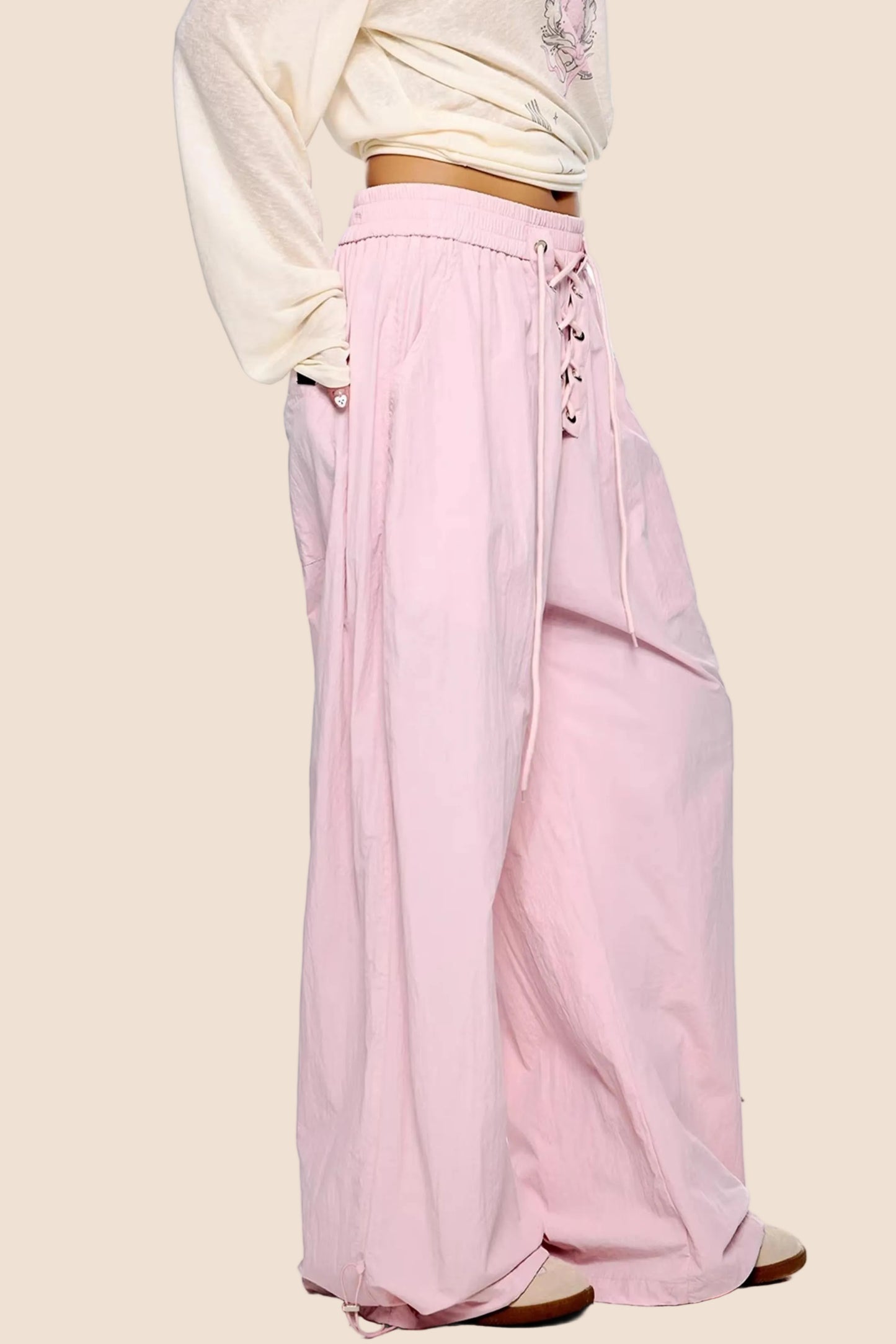 Low-Waist Ruched Sports Pants