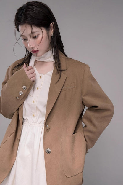 Autumn Velvet Brown Coat