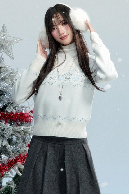 Fragile V-Neck Snow Top