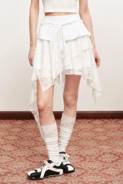 Emo Girl Goth White Short Skirt