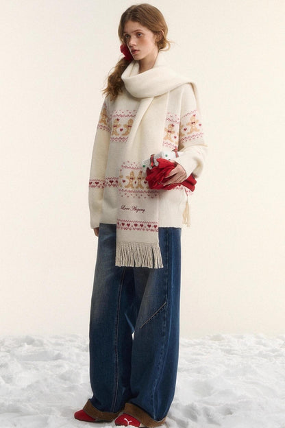 Gingerbread Man Fair Isle Sweater Set