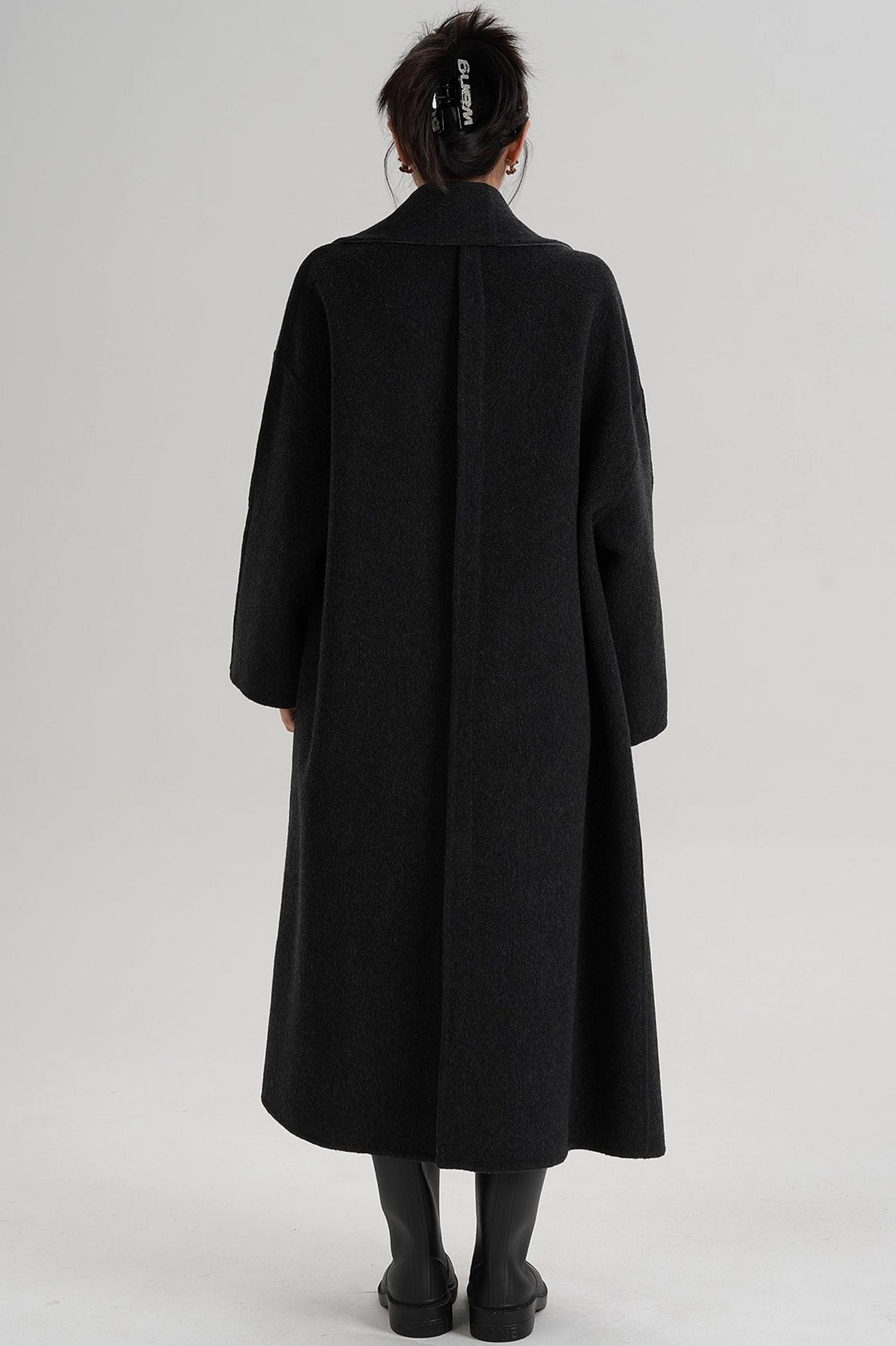 Reversible Two-Tone Scarf Wool Coat