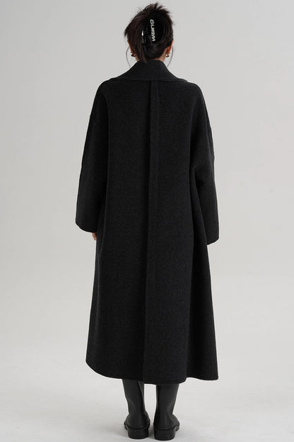 Reversible Two-Tone Scarf Wool Coat