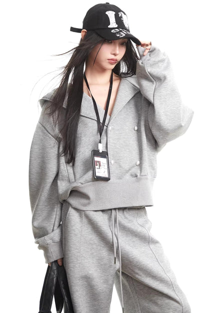 American Gray Hooded Sweatshirt Set-Up