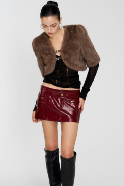 Temperament Shoulder Autumn Fur Jacket