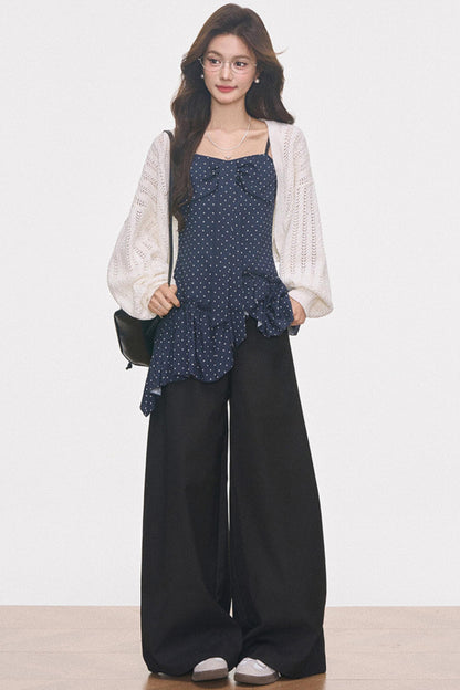 Hollow-Out Knitted Cover-Up Set-Up