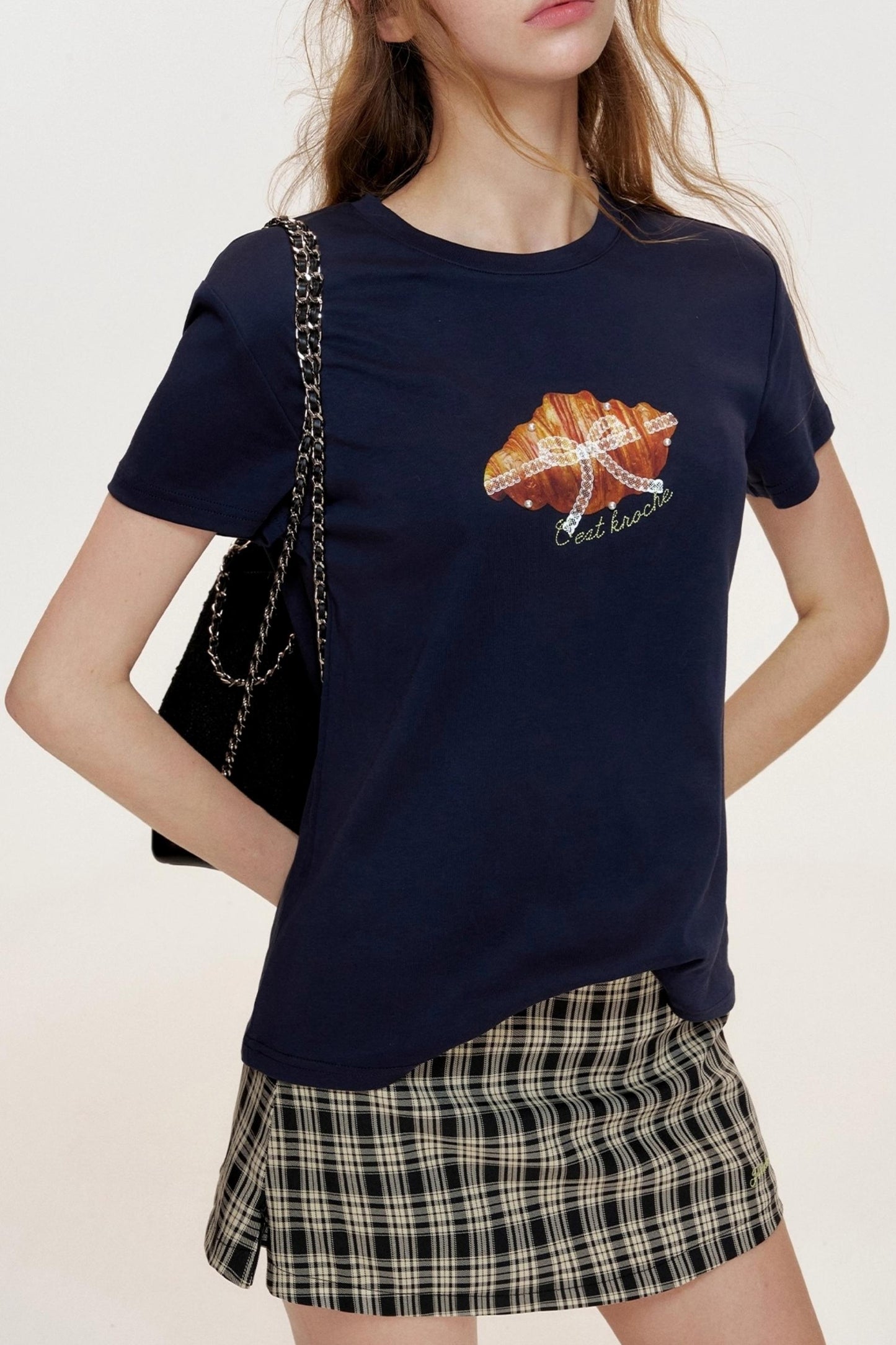 Croissant Lace Short Sleeve T-Shirt