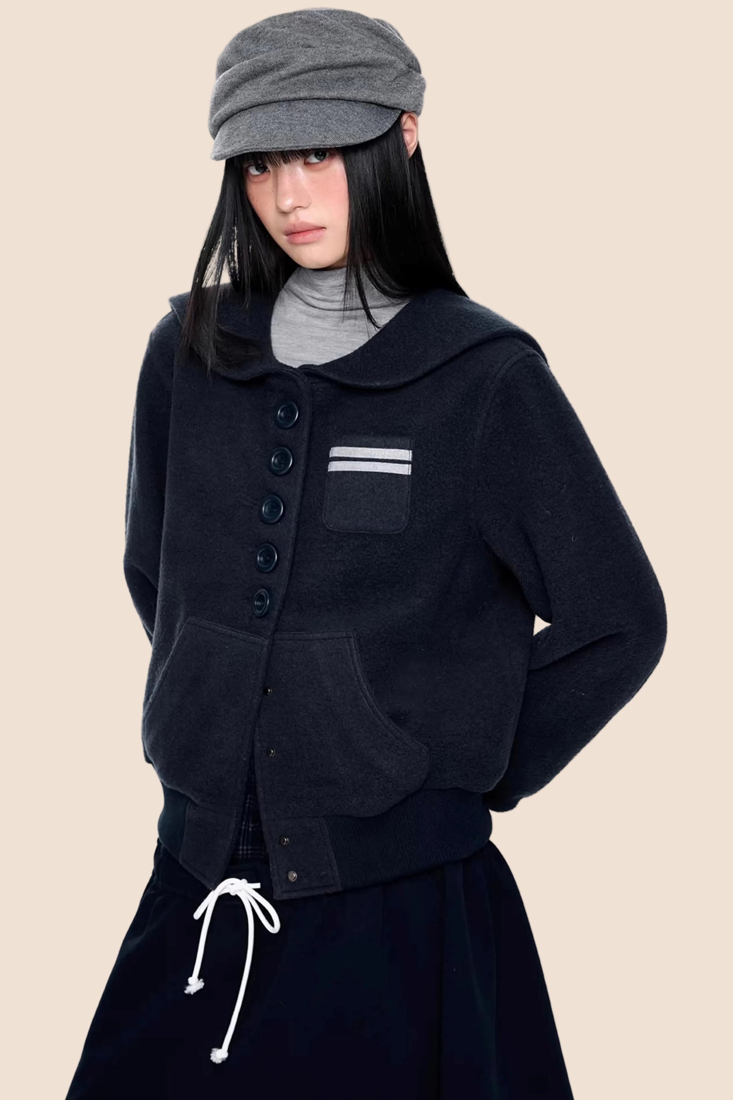 Preppy Vintage Woolen Coat