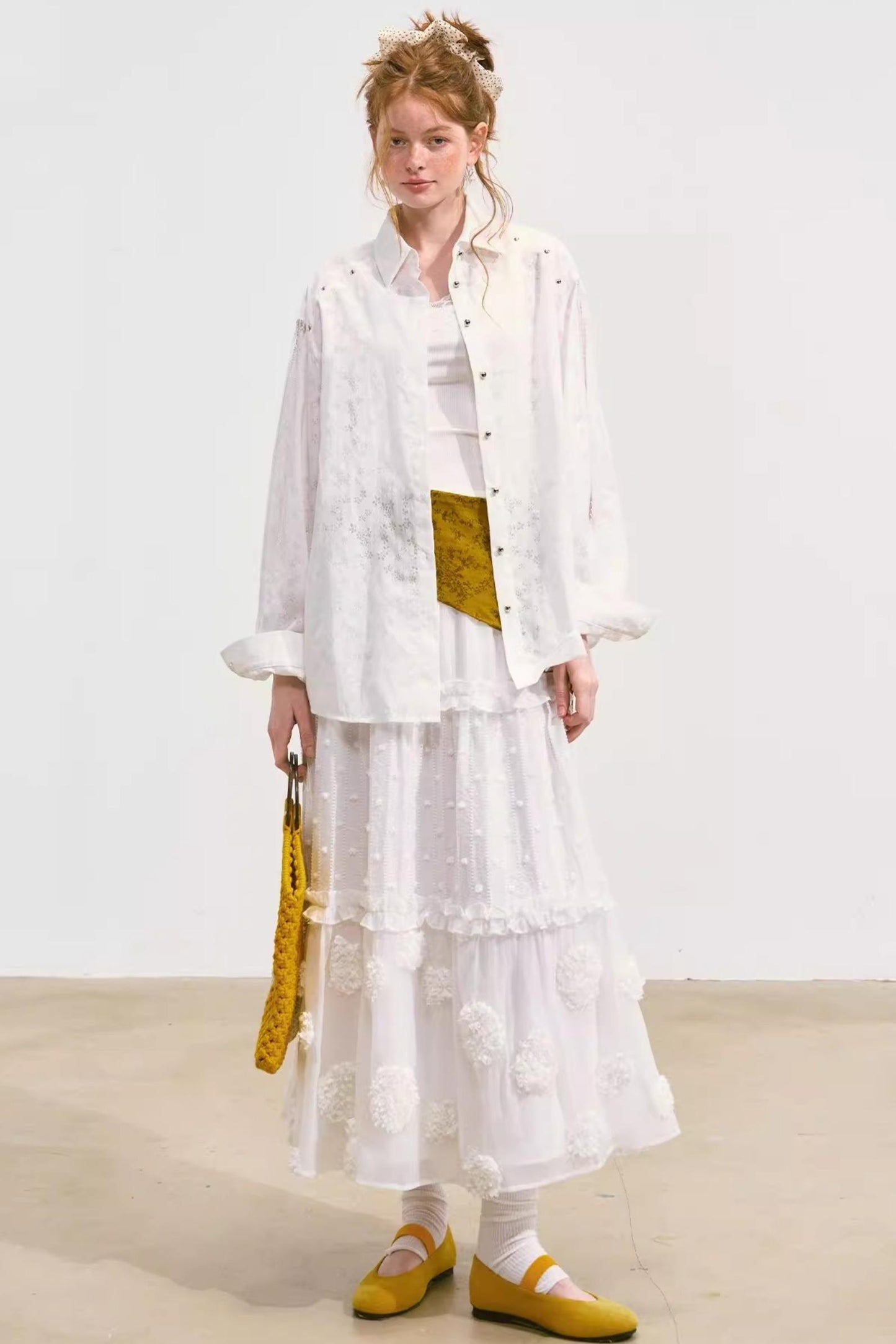 White Layered Halter Skirt