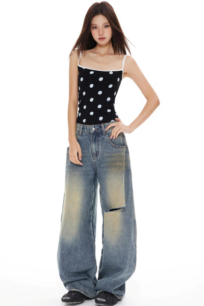 Polka Suspender Vest