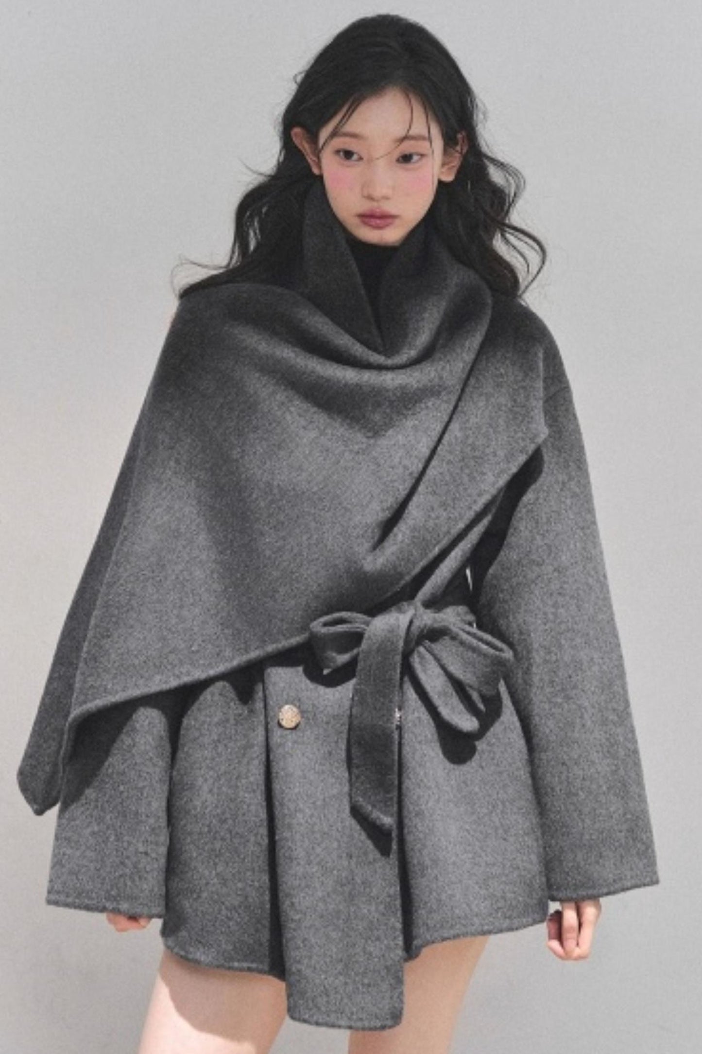 Winter Plaid Wool Coat