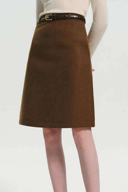 Maillard Slim Suit Wool Midi Skirt