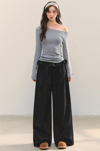 Asymmetrical Knit Base Layer Top