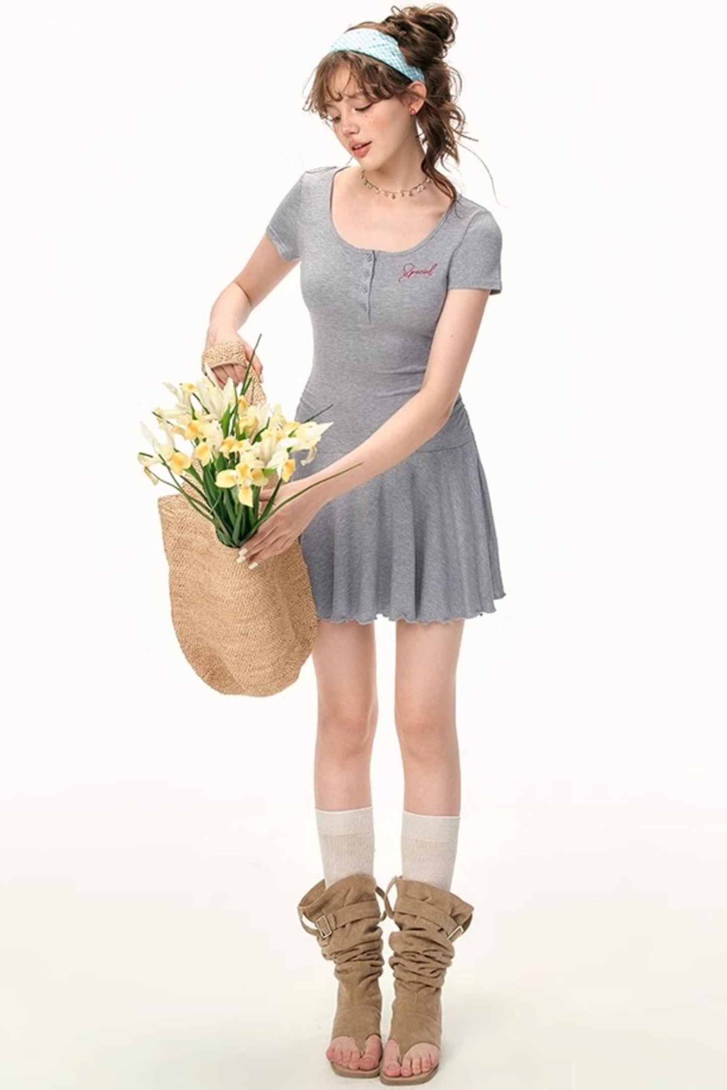 Summer Embroidered Slim Dress