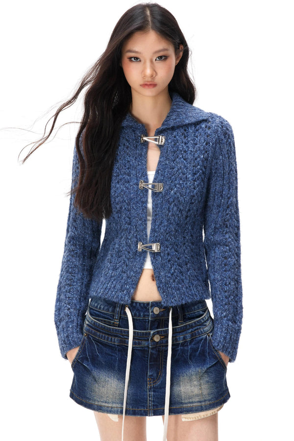 Hollow-Out Cable Knit Sweater