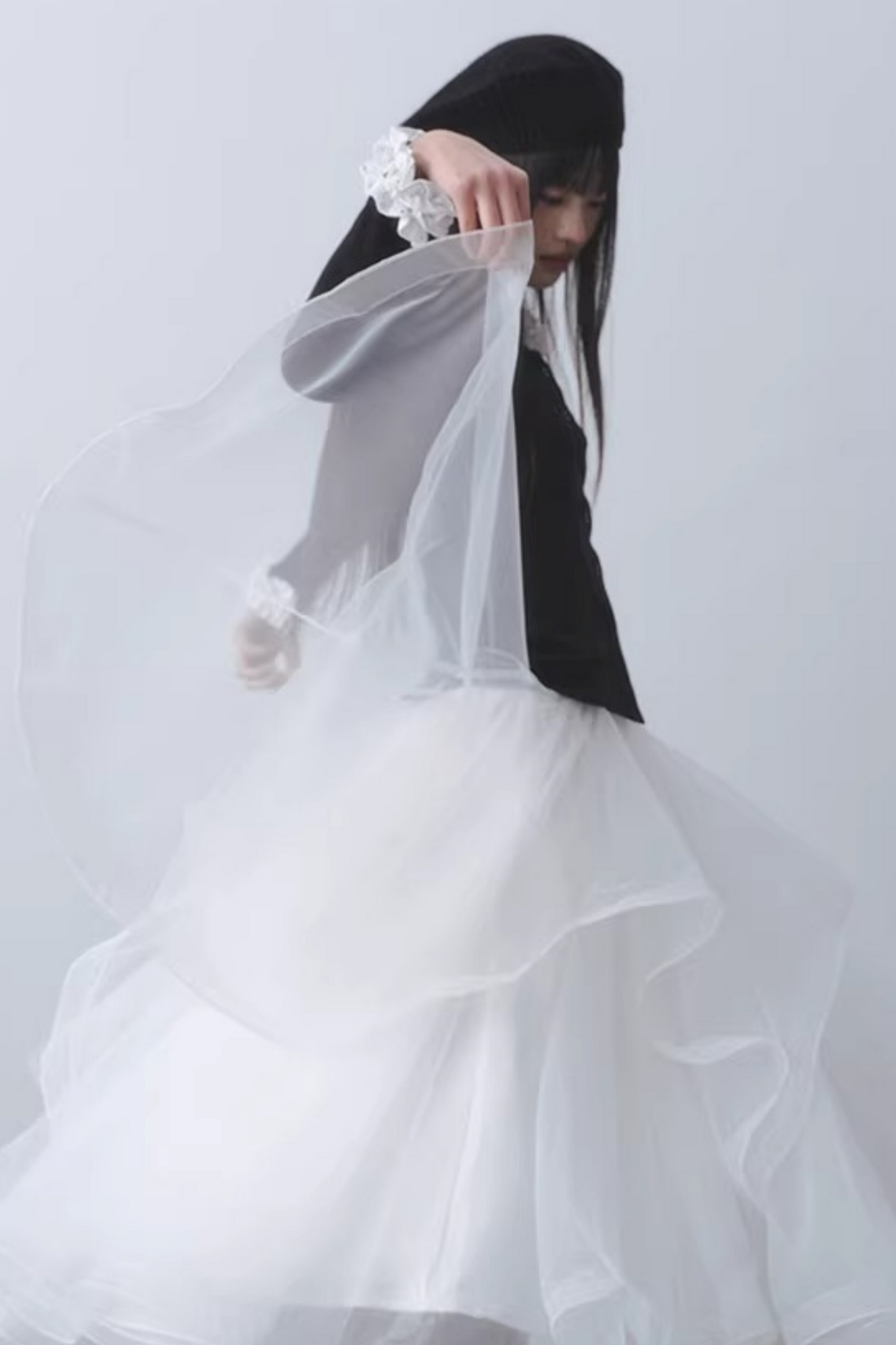 Ethereal White Mesh Skirt