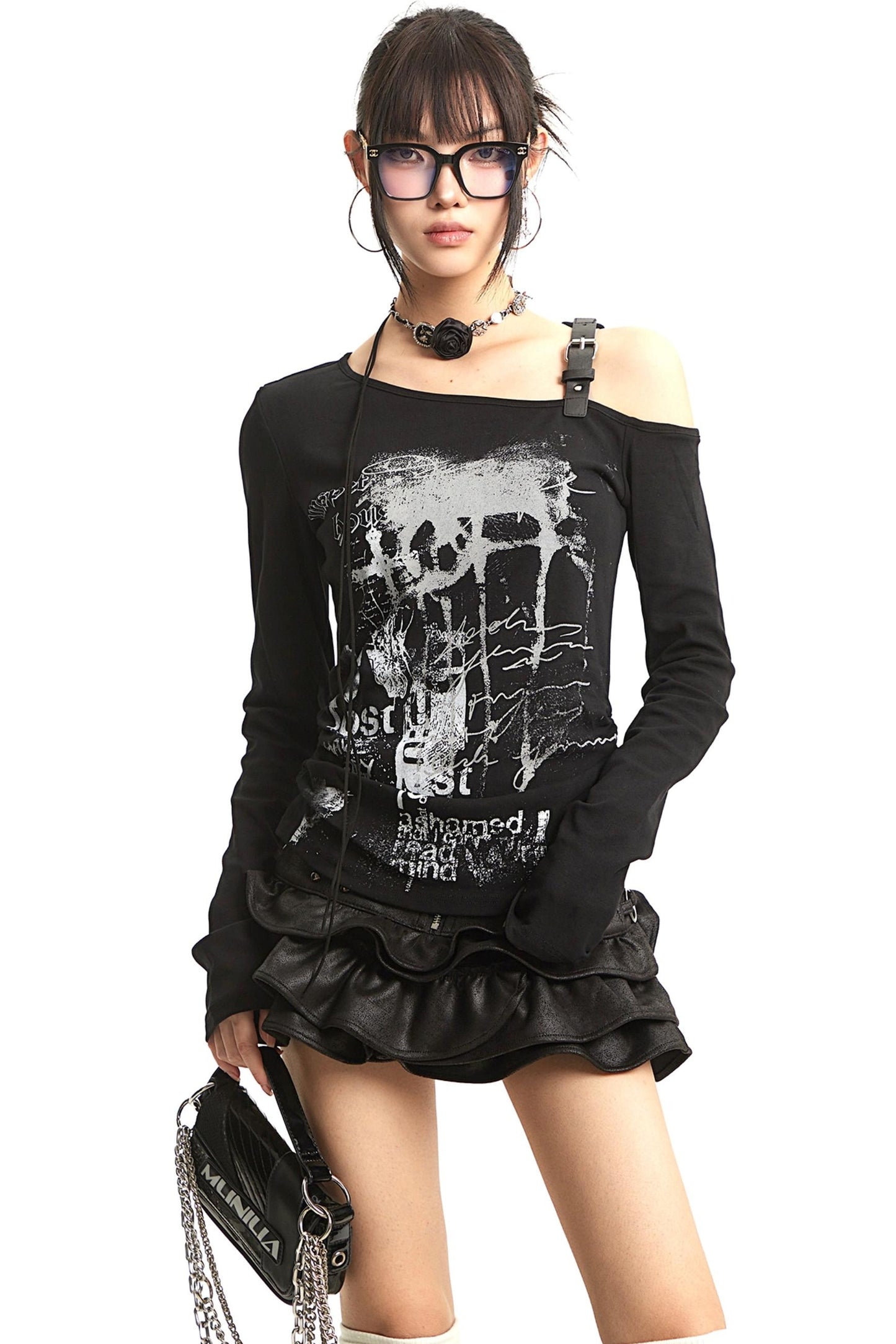 Shoulder Belt Buckle Spice Girl T-Shirt