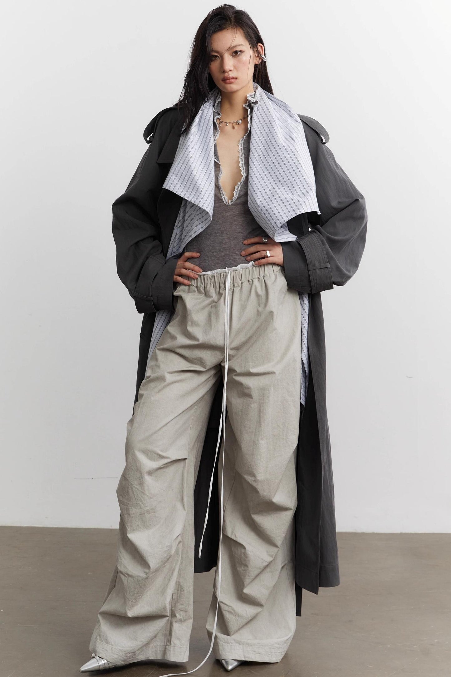 Urban Minimalist Long Trench Coat