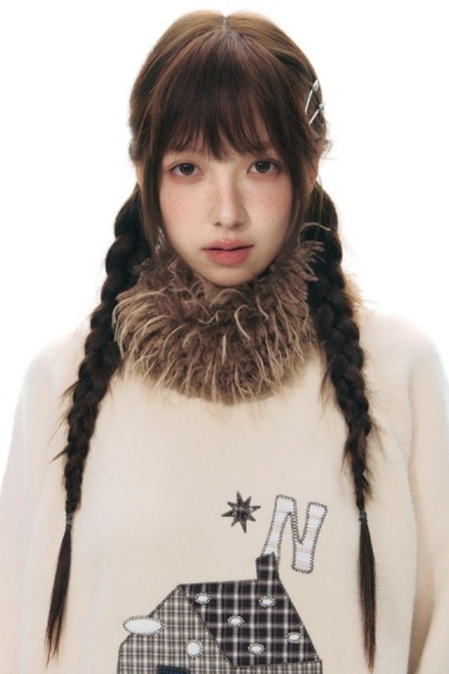 Color Block Embroidery Sweater