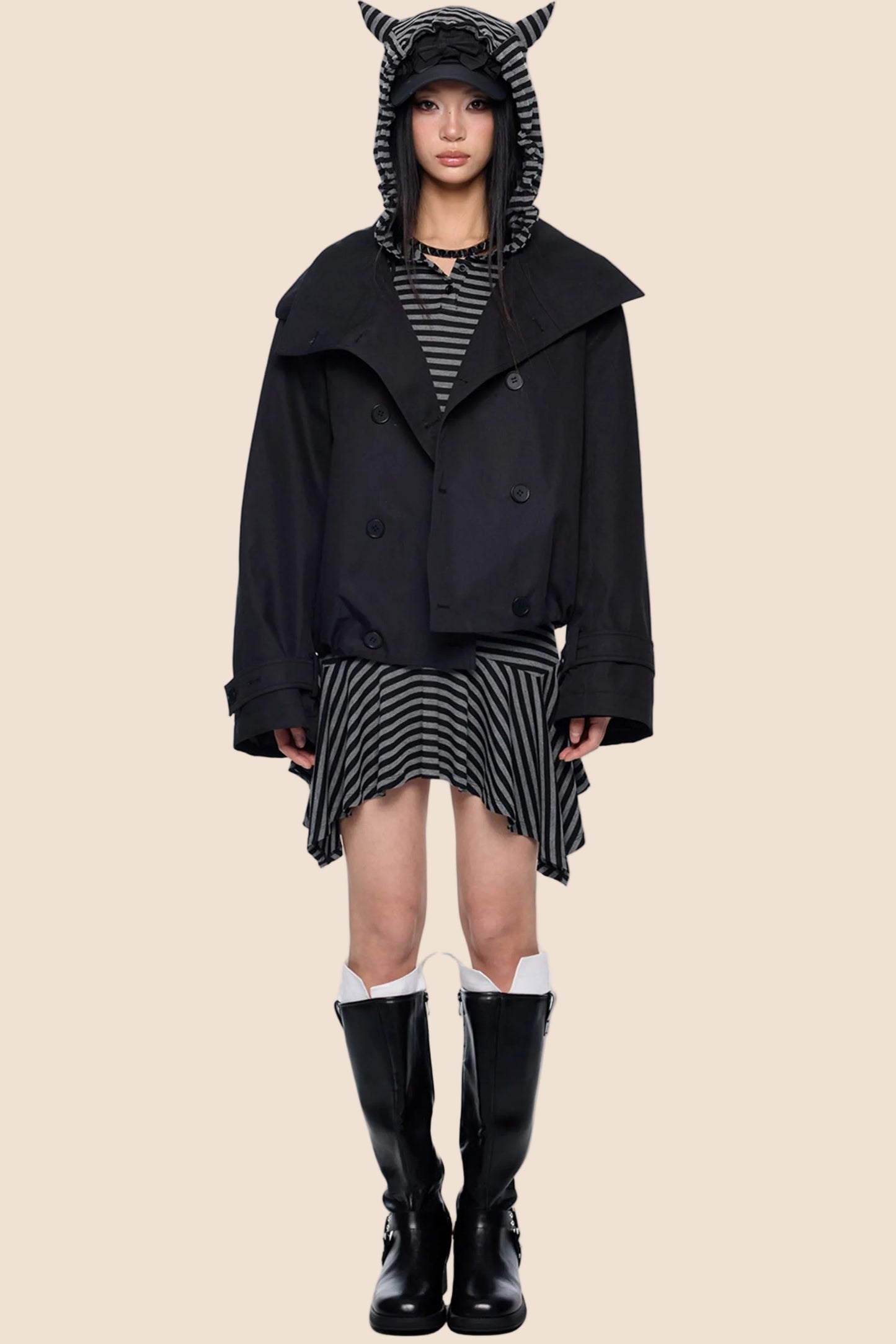 Double-Breasted Retro Trench Coat