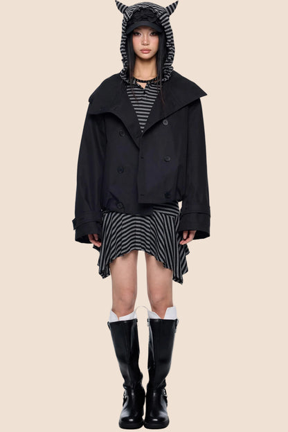 Double-Breasted Retro Trench Coat