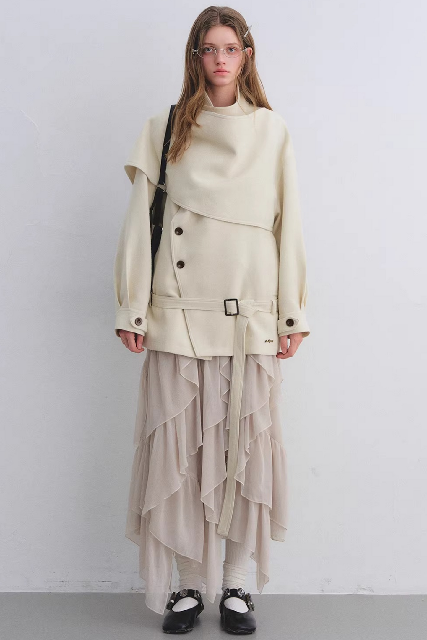 Irregular Ruffled Chiffon Skirt